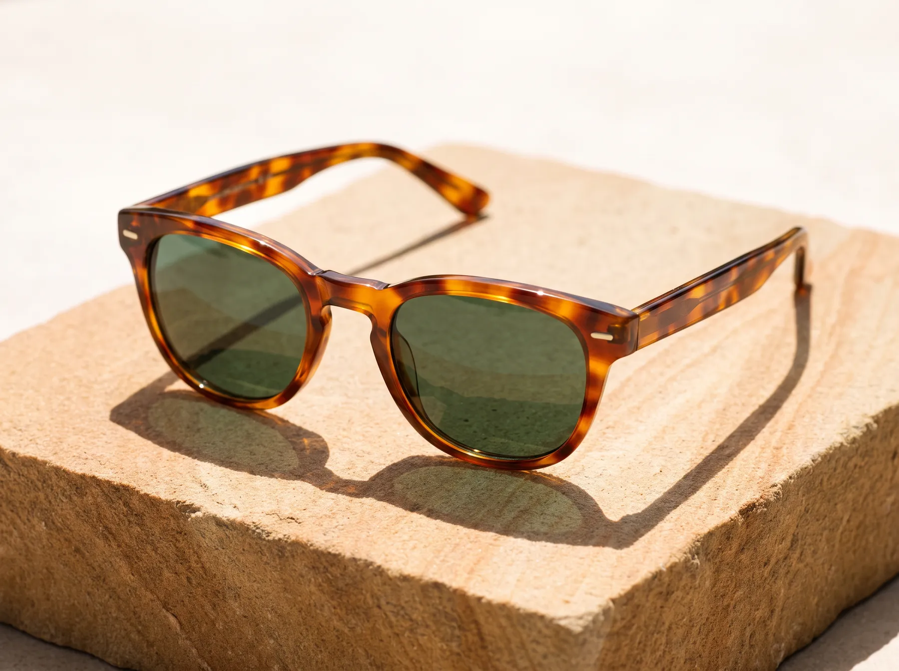 Tortoiseshell prescription sunglasses with polarised lenses